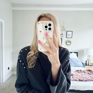 All Saints Metal Detailing Grey Crewneck